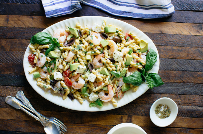 Mediterranean Shrimp and Pasta Salad