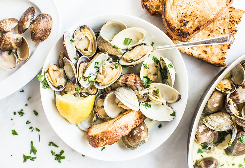 Clams in Bowls
