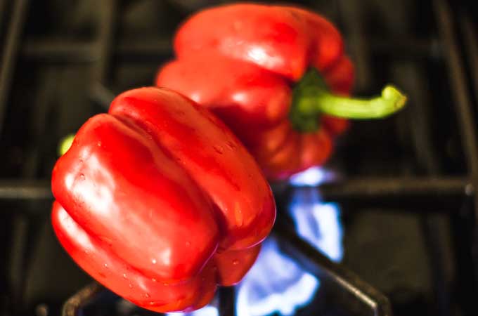 Bell Peppers over a Flame