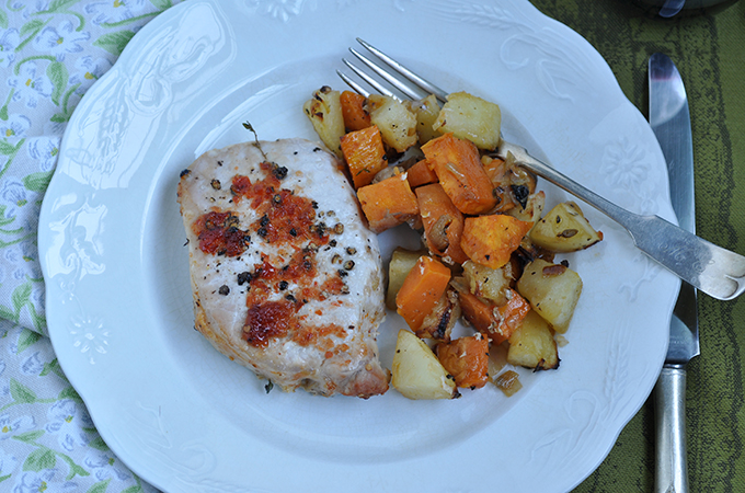 Chicken and Roasted Veggies on a Plate