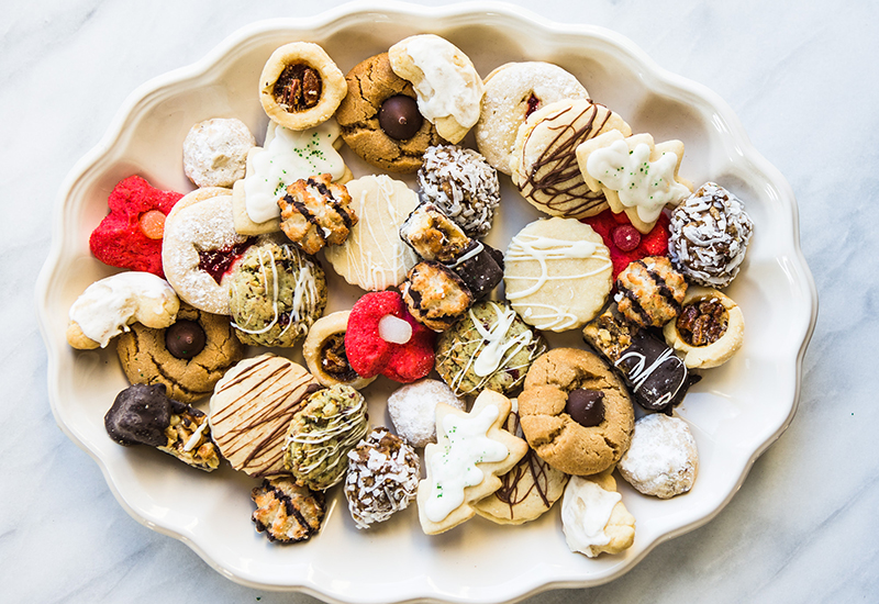 Variety of Holiday Cookies on a Plate