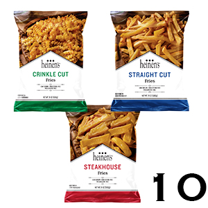 Heinens Frozen French Fries packages