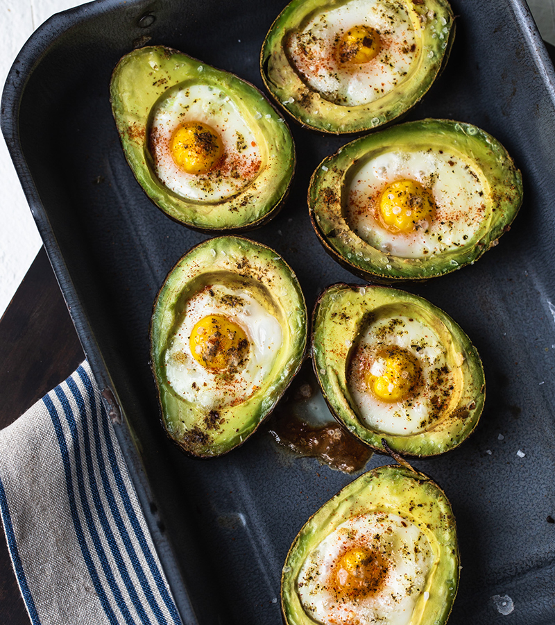 Baked Avocado Eggs Cooked