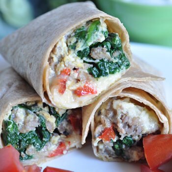 Spinach and Sausage Breakfast Burrito