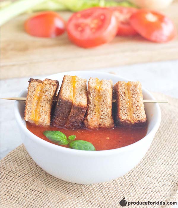 Tomato Soup and Baked Mini Grilled Cheese