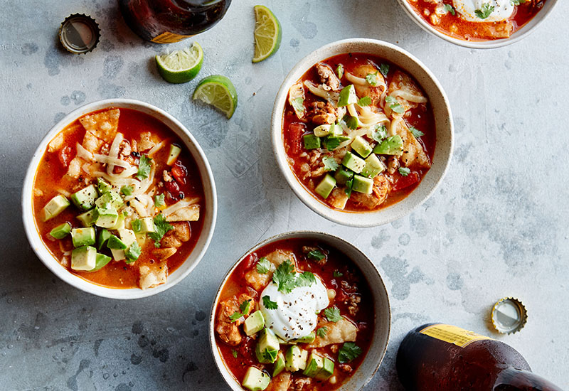 Tortilla Soup with Chicken and Corn