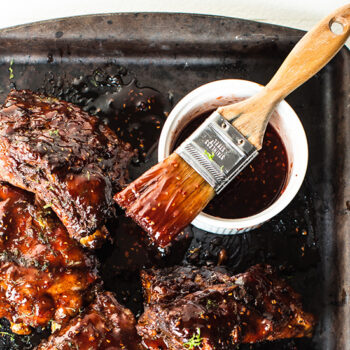 Raspberry chipotle ribs with sauce