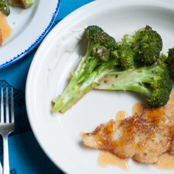 Coconut Crusted Tilapia and Broccoli