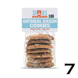 Divvies Vegan and Nut Free Oatmeal Raisin Cookies