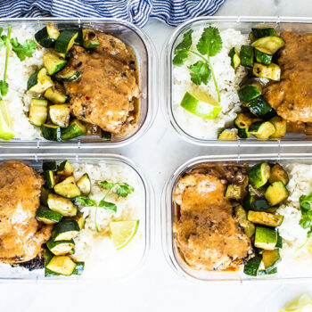 Chicken, Zucchini and White Rice Meal Prep