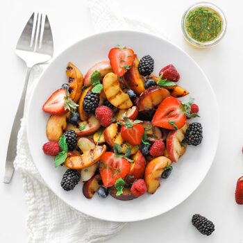 Stone Fruit Salad on a Plate
