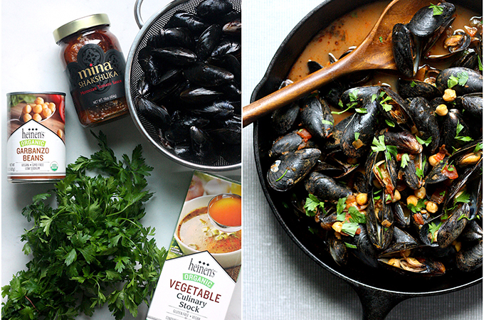 Moroccan Mussels and Chickpeas Ingredients