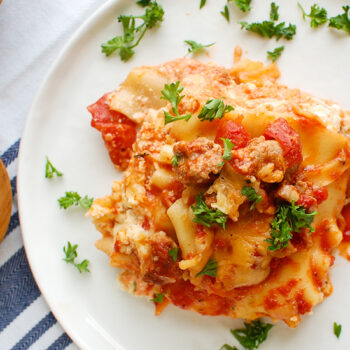Slow Cooker Lasagna on a Plate