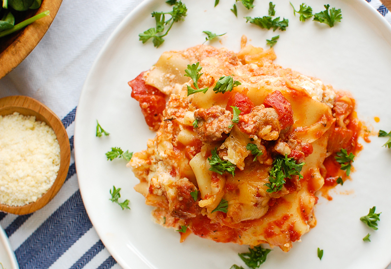 Slow Cooker Lasagna on a Plate