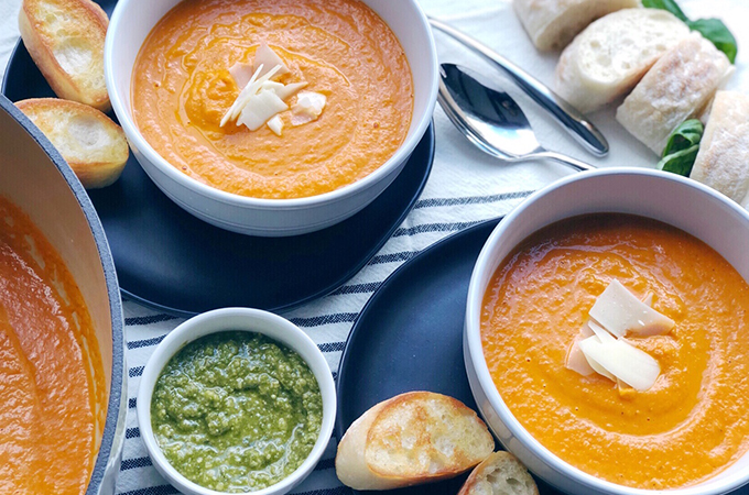 Tomato Soup in Bowls