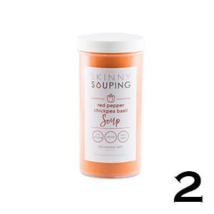 Skinny Souping single serve soup, Red Pepper Chickpea Basil Flavor