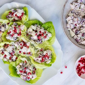 Thanksgiving Turkey Lettuce Wraps on a Plate