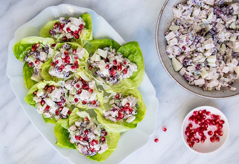 Thanksgiving Turkey Lettuce Wraps on a Plate