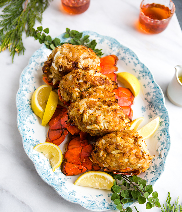 Crab-Stuffed and Baked Lobster Tails 