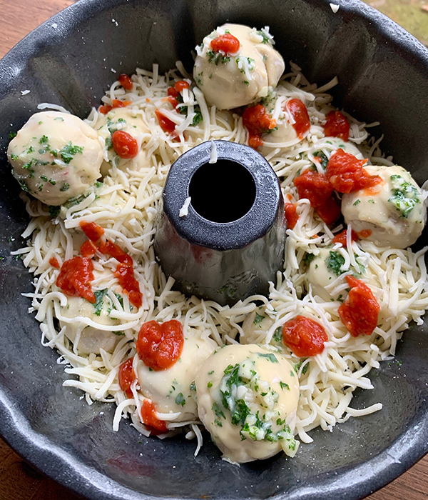 Meatball app tolled with cheese