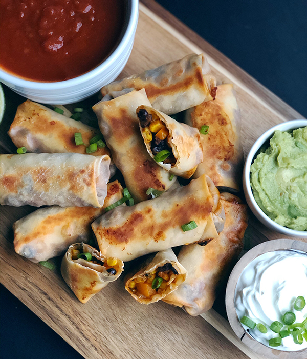 Baked Southwest Egg Rolls with Dipping Sauces