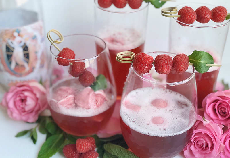 Galentine's day raspberry cocktail