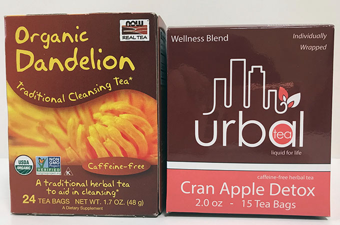 Organic dandelion and cran apple detox teas
