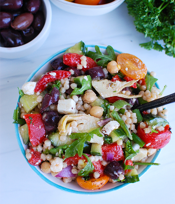 Mediterranean Couscous Salad in Small Bowl