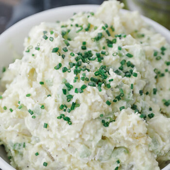 Finished potato salad in bowl