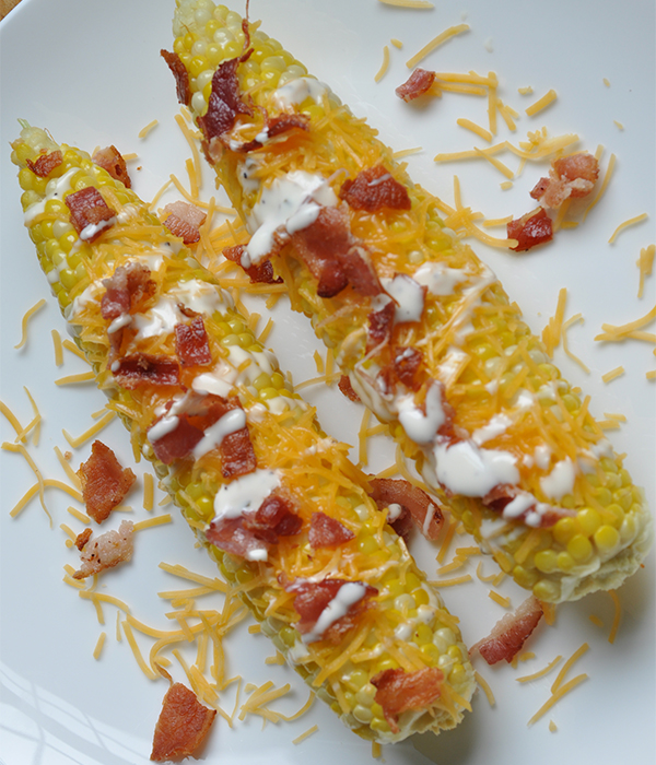 Cheddar Bacon and Ranch Corn on the Cob