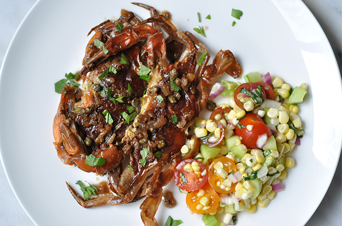 Sautéed Soft-Shell Crab with Buttery Wine Sauce