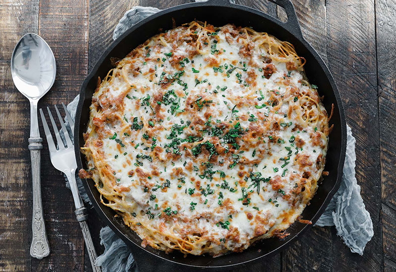 Easy Baked Spaghetti with Melted Mozzarella Heinen's