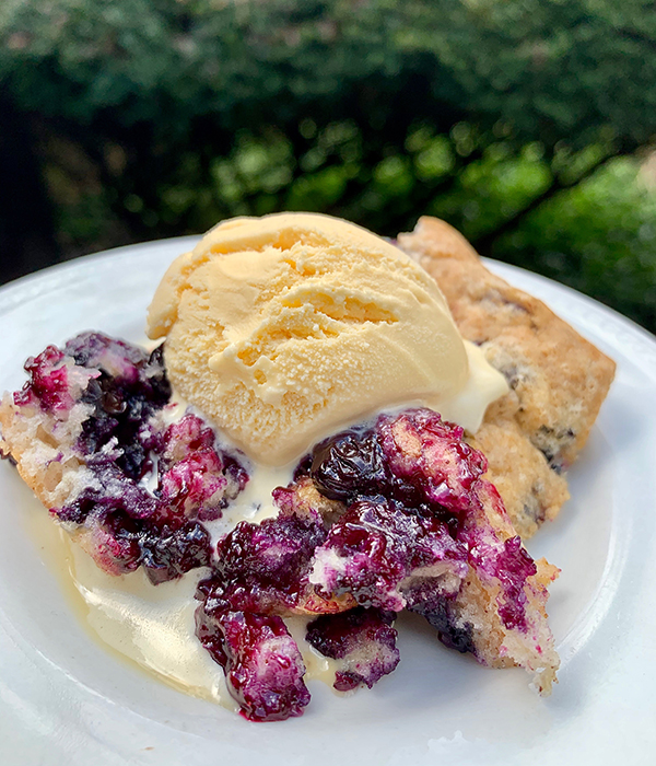 Mixed Berry Cobbler with Ice Cream