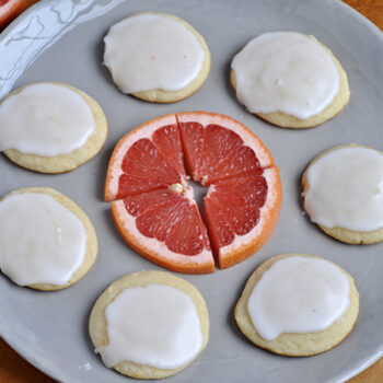 Grapefruit cookies on plate