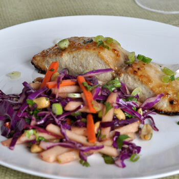 Miso-Glazed Mahi Mahi with Wilted Asian Red Cabbage Slaw