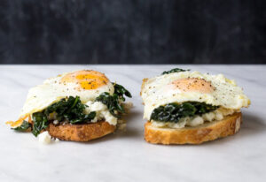 Egg Toast with Kale and Feta | Heinen's Grocery Store