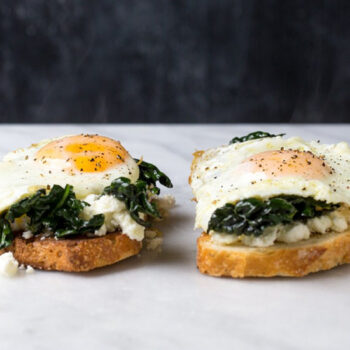 Egg Toast with Kale and Feta