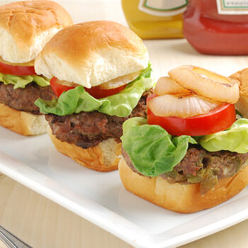 Hatch and Bleu Cheese Sliders