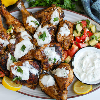 Mediterranean Grilled Chicken with Dill Greek Yogurt Sauce