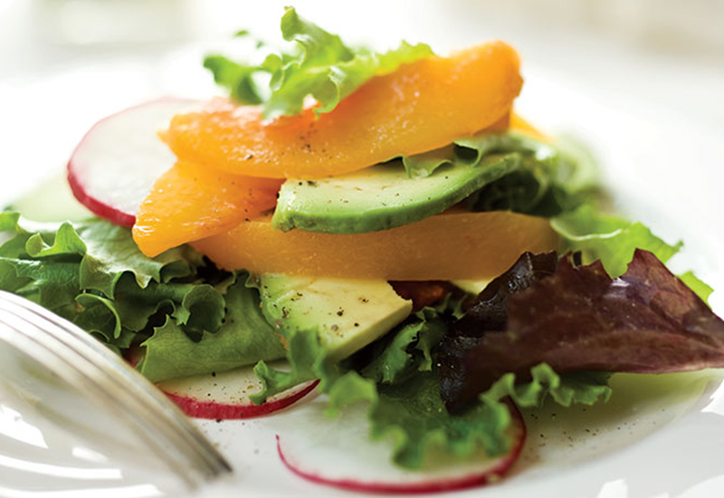Peach and Avocado Salad with Creamy Tarragon Dressing