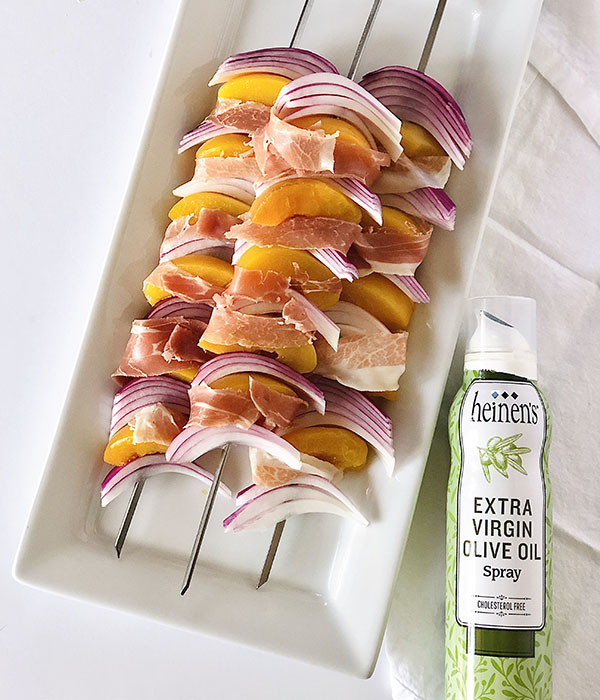 Peach and Prosciutto Kabobs Uncooked