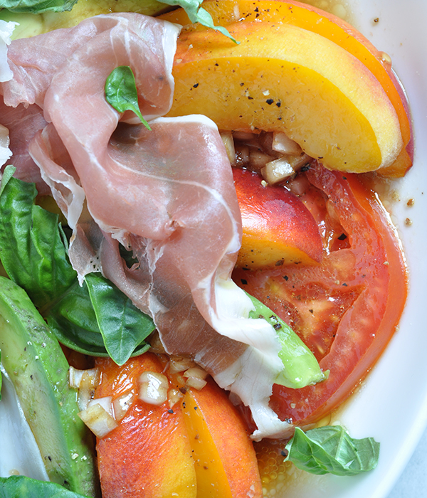 Summer Salad with Tomatoes and Peaches