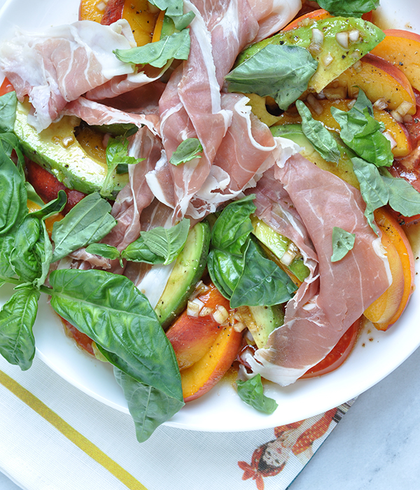 Summer Salad with Tomatoes and Peaches