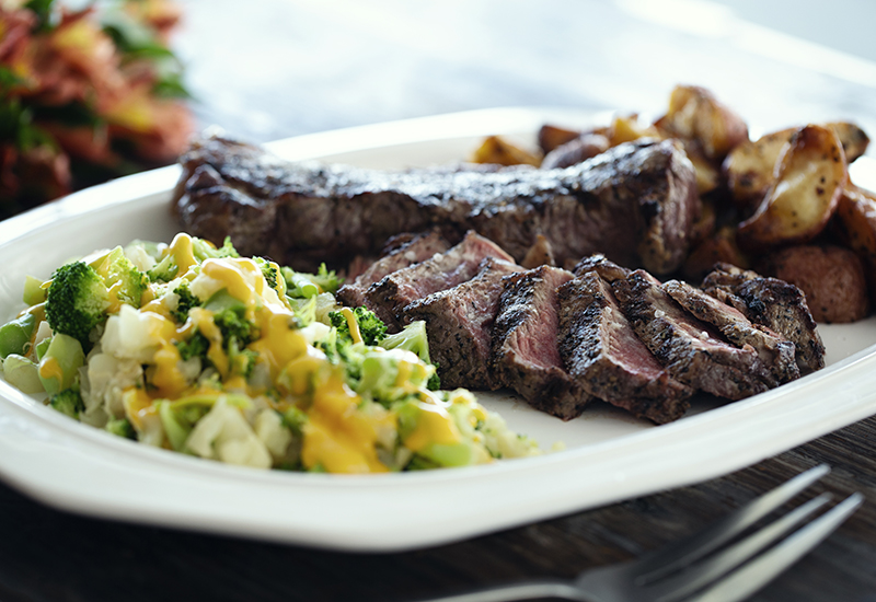 Seasoned Strip Steak on Plate