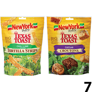 New York Texas Toast Tortilla Strips and Caesar Croutons