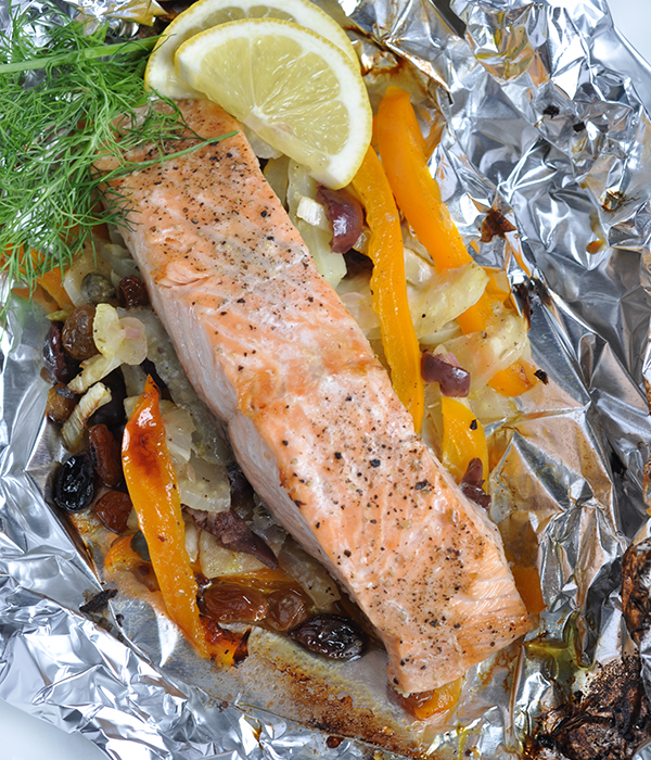 Baked Salmon with Olives