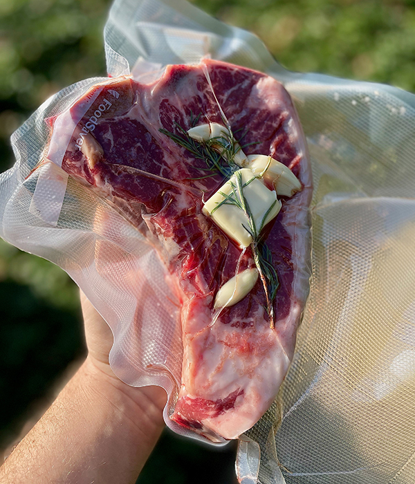 Steak in Vacuum Sealed Bag