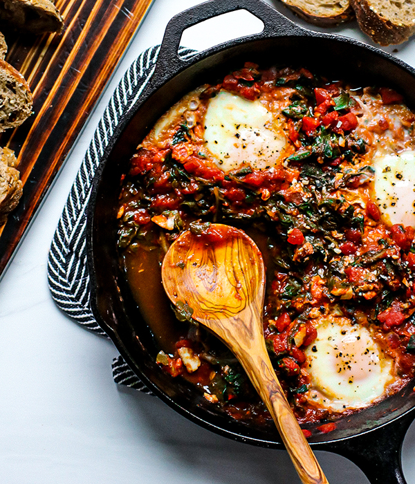 Swiss Chard with Tomatoes and Eggs
