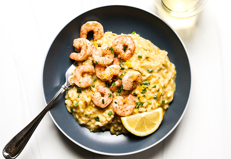 Baked Lemon Herb Risotto with Shrimp