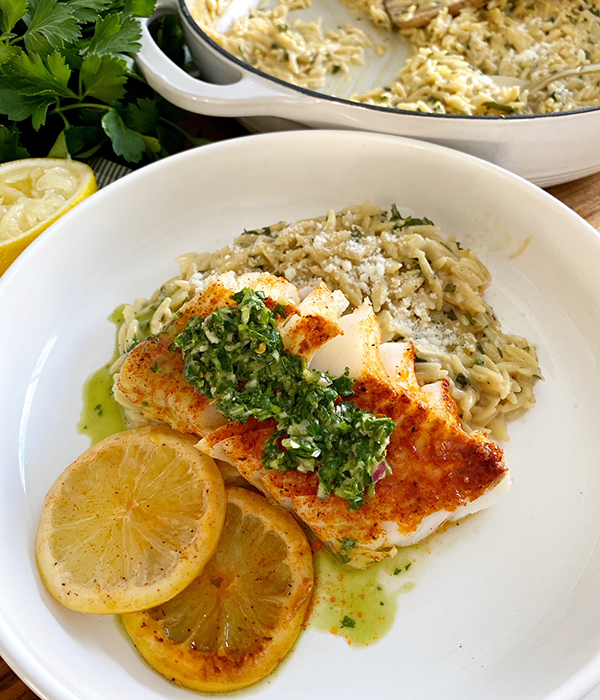 Baked Cod with Chimichurri